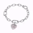 عکس چارم مدالیون قلب صورتی درخشان پاندورا بر روز دستبند زنجیری پاندورا
