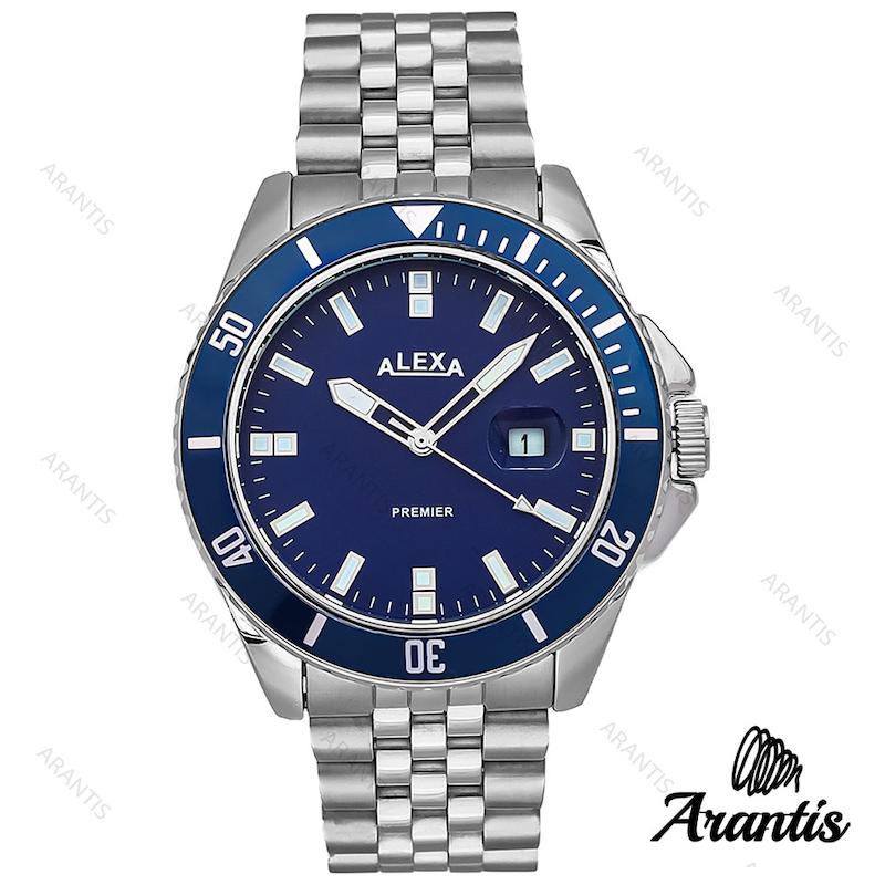 الکسا Premier A0058 مردانه استیل صفحه آبی m-3226