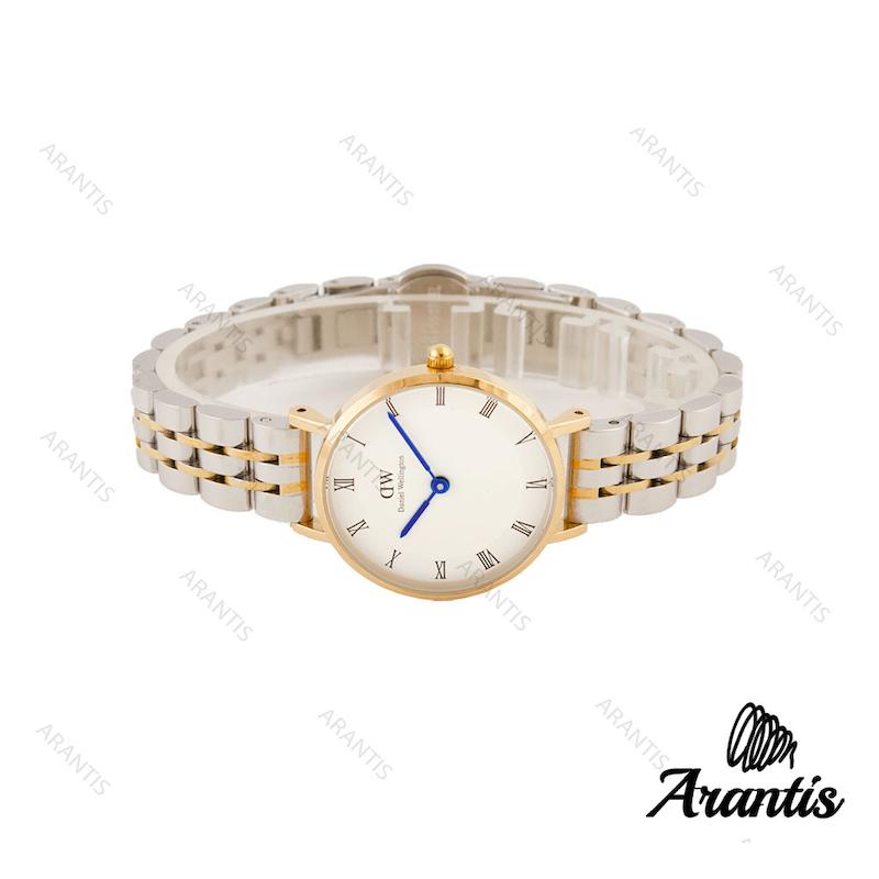 ساعت DW مینی زنانه رزگلد بندچرم ایندکس یونانی w-3995