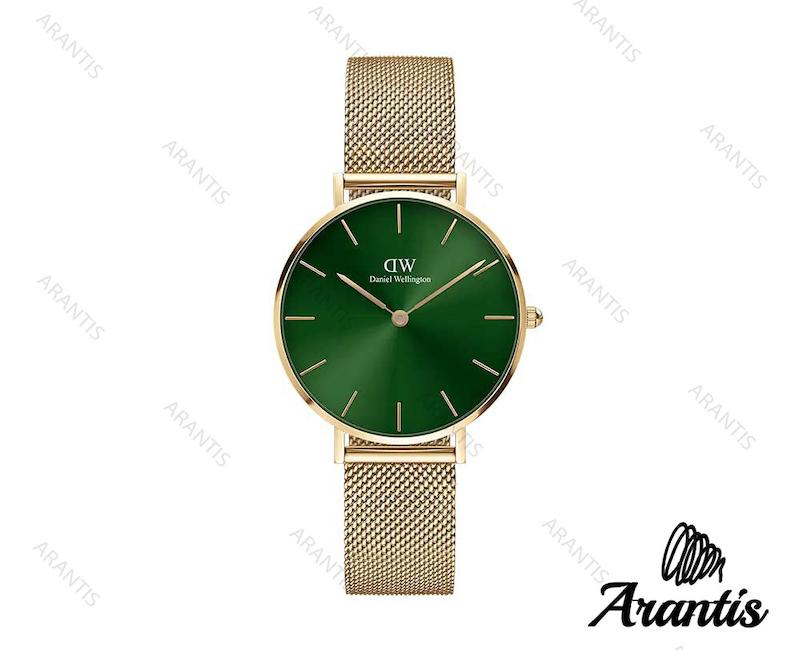 ساعت مچی دنیل ولینگتون طلایی صفحه سبز زنانه w-4293