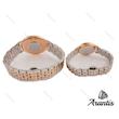 ست ساعت دنیل ولینگتون دورنگ رزگلد صفحه سرمه ای s-8174