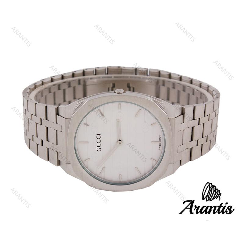 ساعت مچی گوچی 25H مردانه استیل صفحه سفید m-1475