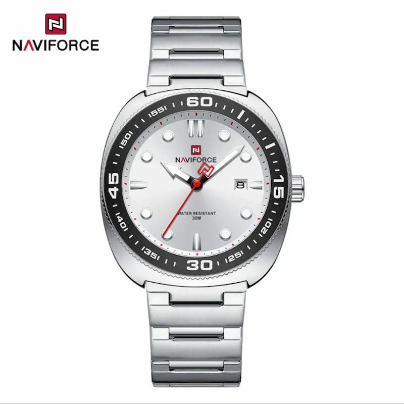 ساعت مچی مردانه نیوی فورس NF 9250 نقره ای قاب مشکی مدل m-10445