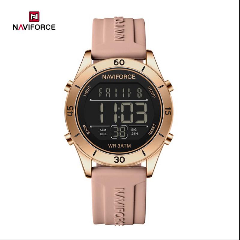 ساعت مچی مردانه نیوی فورس NF7111 کرم بدنه رزگلد مدل m-10432