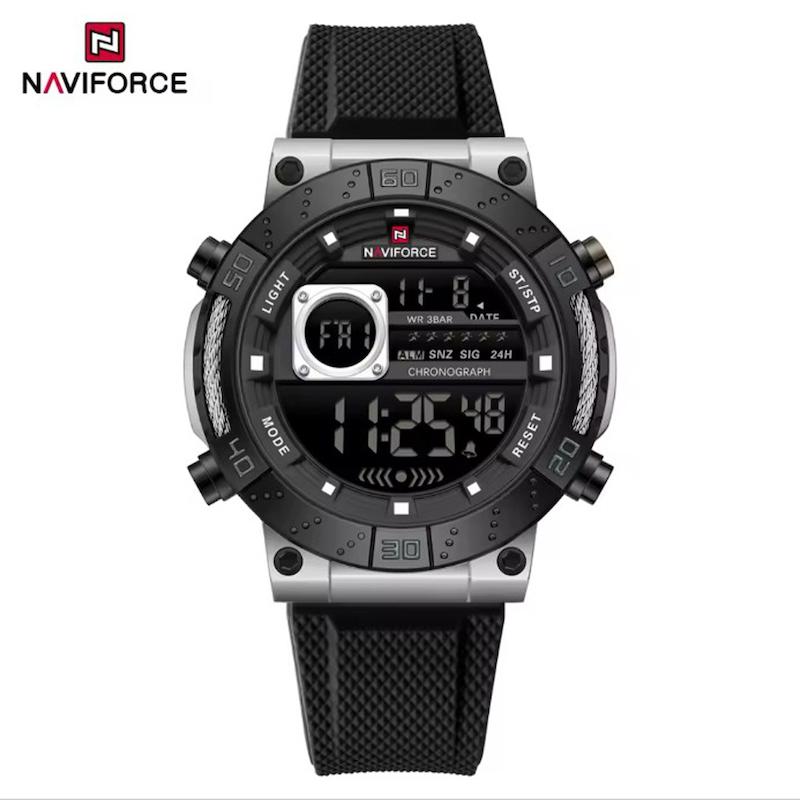 ساعت مچی مردانه نیوی فورس NF9241  مشکی بدنه نقره ای مدل m-10424