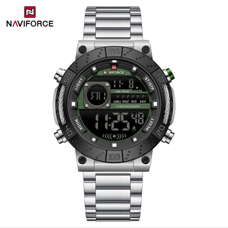 ساعت مچی مردانه نیوی فورس NF9241 سیلور بدنه مشکی مدل m-10419