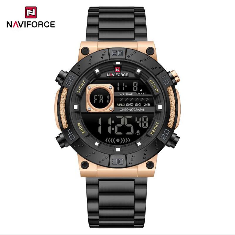 ساعت مچی مردانه نیوی فورس NF9241 مشکی بدنه رزگلد مدل m-10412