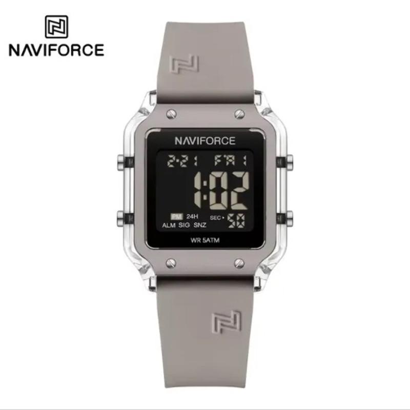 ساعت دیجیتال نیوی فورس مدل NF7120 بند رابر طوسی مدل m-10386