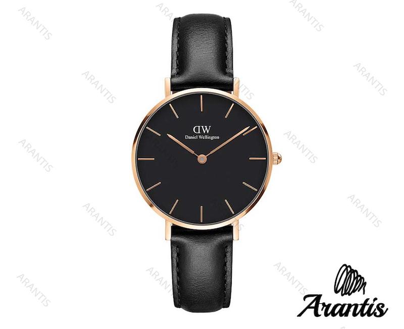 ساعت دنیل ولینگتون زنانه بند چرم مشکی  w-3453