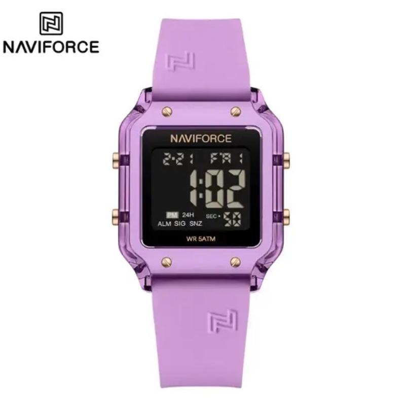 ساعت دیجیتال نیوی فورس مدل NF7120 بند رابر بنفش مدل m-10381