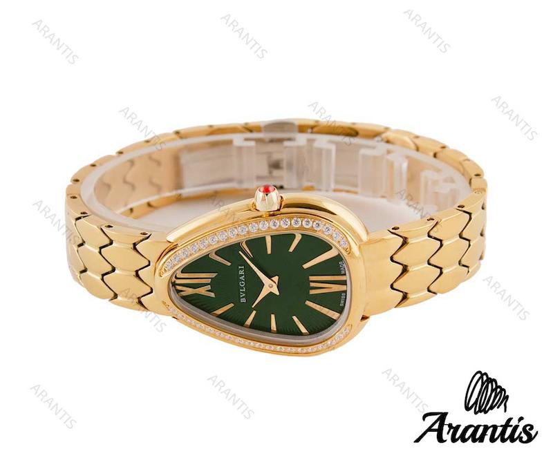 ساعت بولگاری سرپنتی زنانه طلایی سبز w-4504