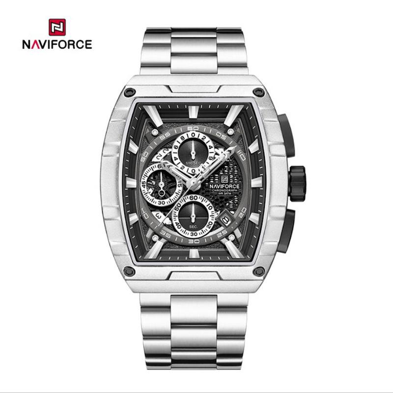 ساعت مچی اورجینال نیوی فورس Nf8066 استیل صفحه مشکی مدل m-10364