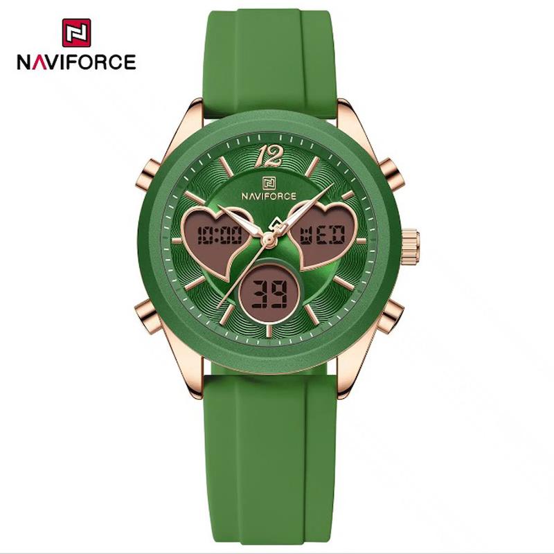 ساعت مچی اورجینال نیوی فورس NF5045 سبز قلبی مدل w-10342