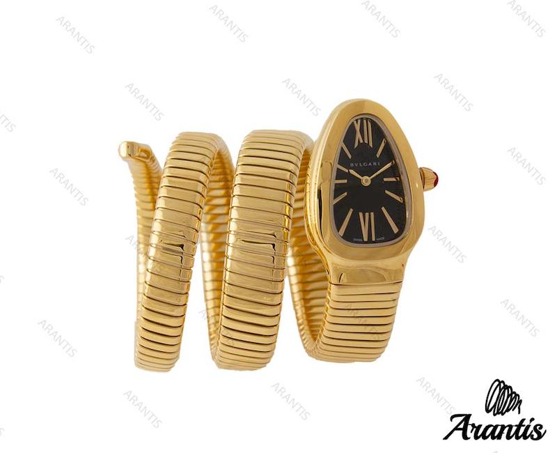 ساعت بولگاری ماری طلایی صفحه مشکی زنانه w-9573