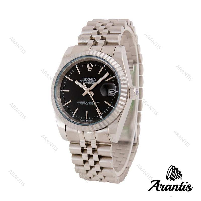 ساعت رولکس DateJust مردانه سیلور مشکی ایندکس خطی  m-9755