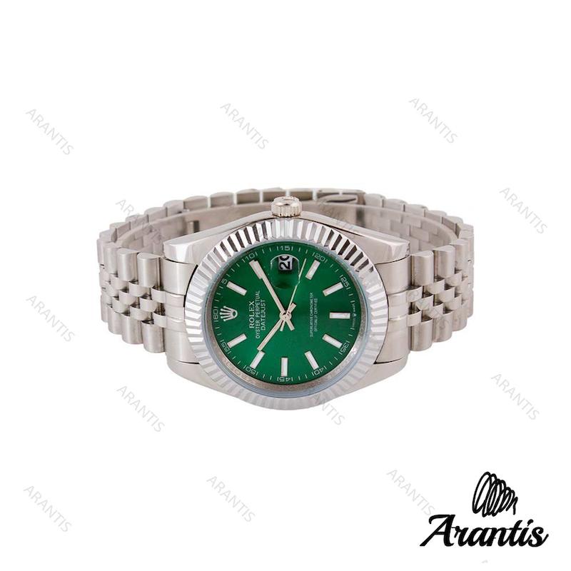 ساعت رولکس مردانه دیت جاست 2 نقره ای صفحه سبز  m-5005