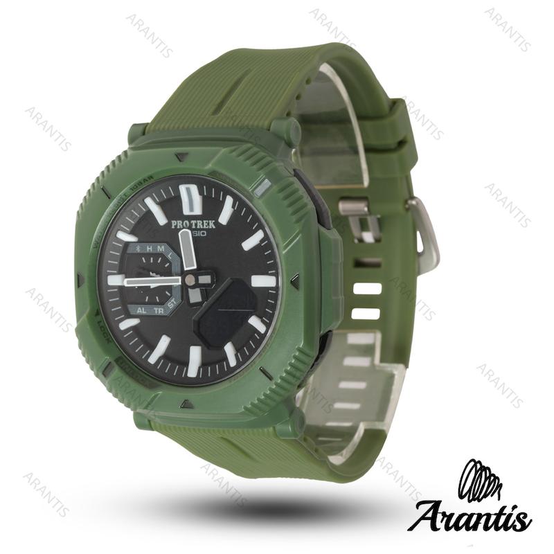 ساعت کاسیو پروترک protrek سبز بند رابر مدل m-10260