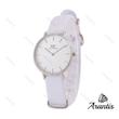 ساعت دنیل ولینگتون زنانه نقره ای بند برزنت سفید w-5894
