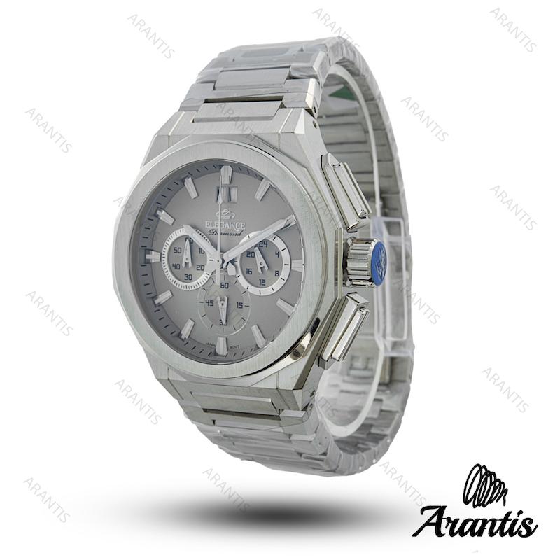 ساعت مردانه الگانس diamond سیلور صفحه طوسی m-10235