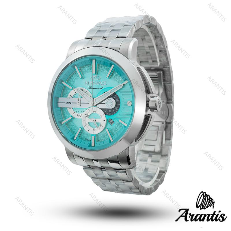 ساعت مردانه الگانس diamond سیلور صفحه تیفانی m-10239