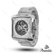 ساعت مردانه الگانس diamond سیلور صفحه سفید مشکی m-10242