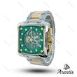 ساعت مردانه الگانس diamond سیلور طلایی صفحه سبز m-10243