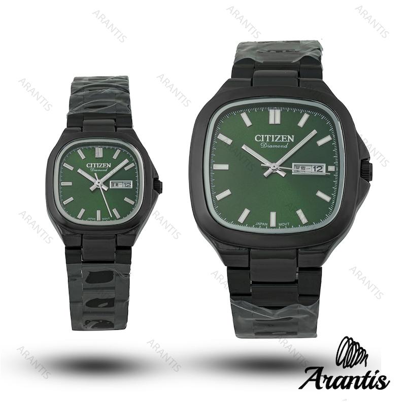 ساعت ست سیتیزن diamond مشکی صفحه سبز s-10219
