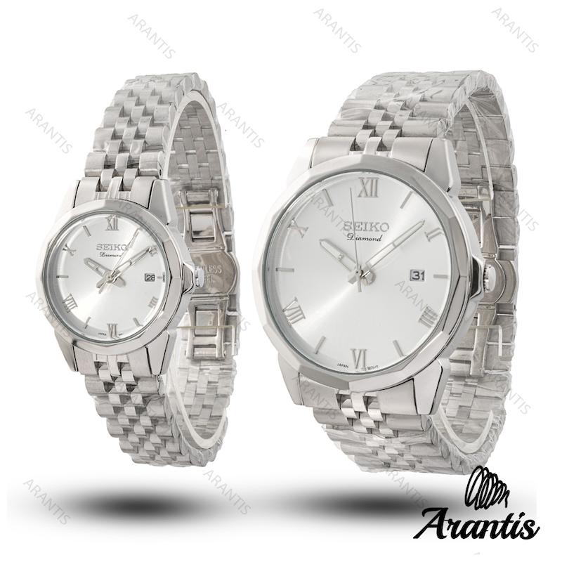 ساعت ست سیکو diamond تمام سیلور s-10208