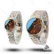 ساعت ست سیکو diamond سیلور طلایی صفحه قهوه ای s-10205