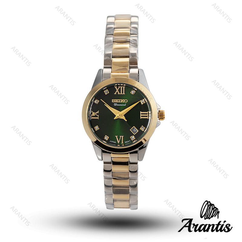 ساعت زنانه سیکو Diamond سیلور طلایی w-10203