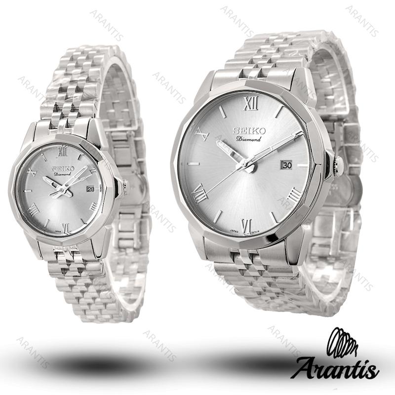 ساعت ست سیکو Diamond فول سیلور s-10187
