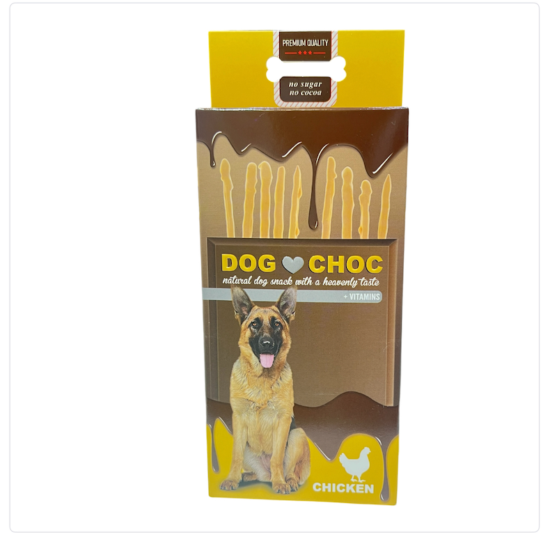 تشویقی شکلات میله ای Duvo dog choc طعم مرغ 50 گرم