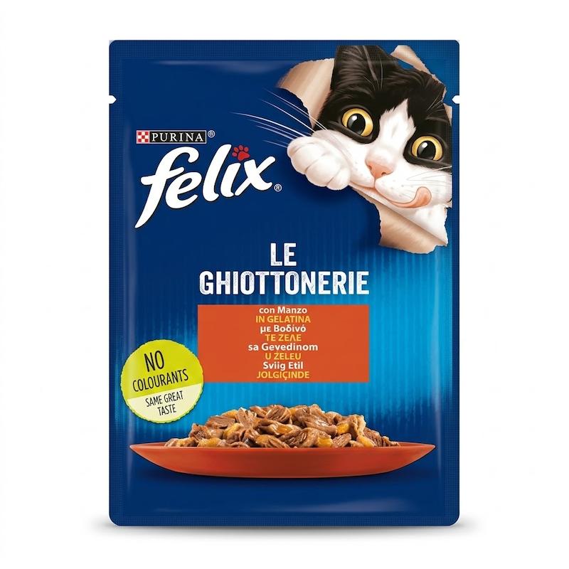 پوچ گربه فلیکس (Felix) طعم گوشت گاو در ژله