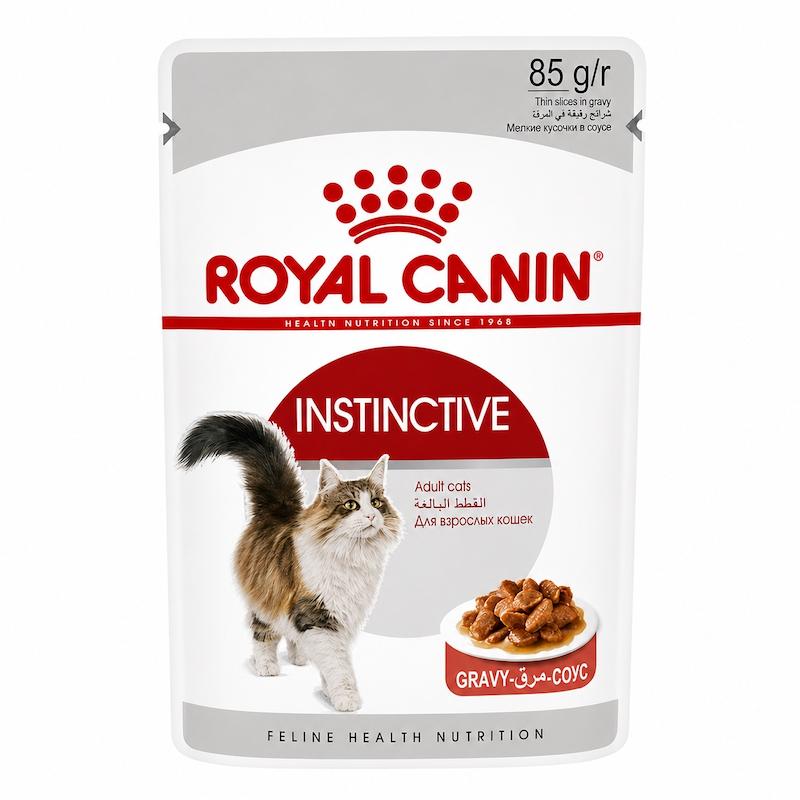 ​پوچ گربه Royal Canin (رویال کنین) مدل Instinctive در سس (Gravy) - مناسب گربه‌های بالغ - ۸۵ گرمی - فرانسه