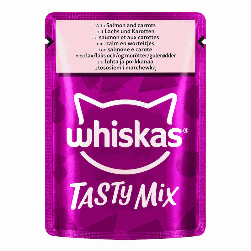 پوچ گربه Whiskas (ویسکاس) با طعم ماهی سالمون و هویج در ژله - ۸۵ گرمی - ترکیه