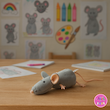 عروسک پولیشی موش دم‌دراز خاکستری – برند کوکی | نرم و ضدحساسیت🐭