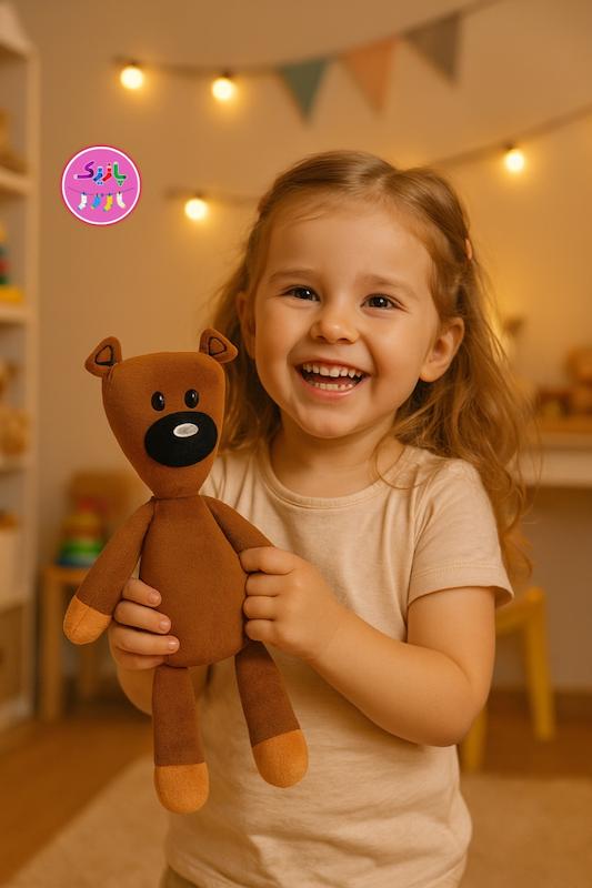 عروسک پولیشی خرس تدی مستربین قهوه‌ای ۳۴ سانتی – برند کوکی | نرم و ضدحساسیت 🐻