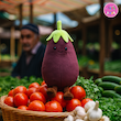 عروسک فانتزی بادمجان – کالکشن میوه و سبزیجات کوکی 🍆
