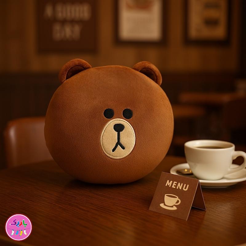 عروسک و کوسن خرس براوون فانتزی کوکی | نانو ضدحساسیت، نرم و لطیف – قابل شستشو و دکوری خاص 🐻