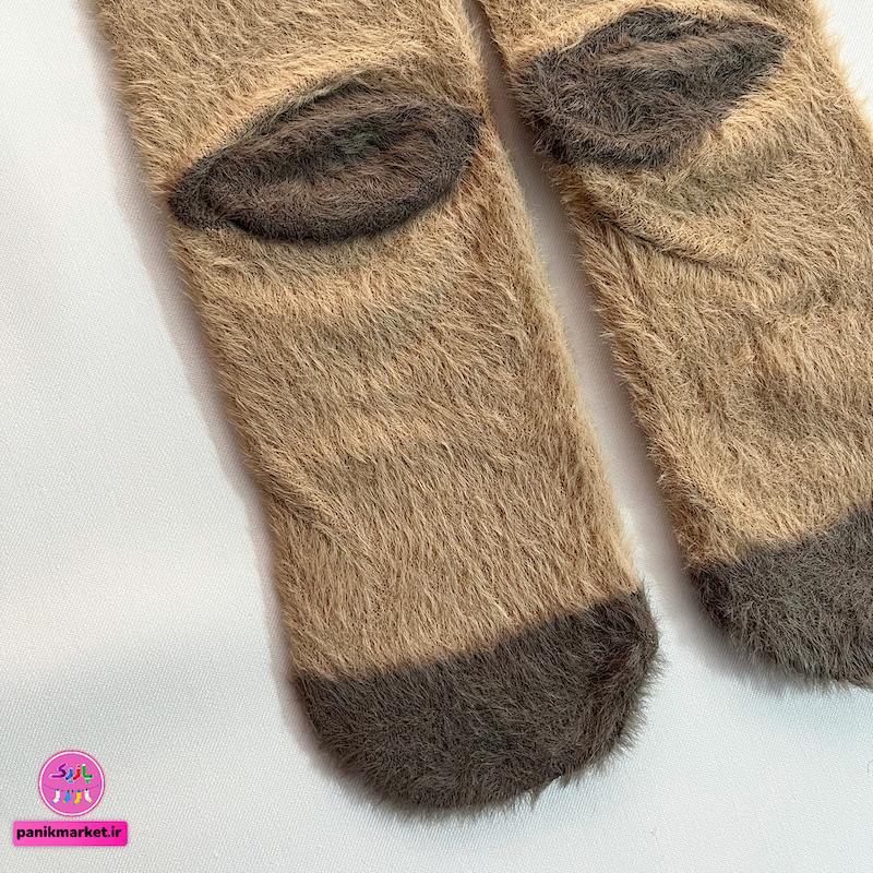 جوراب ساقدار زمستانی پشمی موهر طرح 🧸 «خرسی کلاسیک C»
