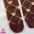 جوراب ساقدار زمستانی پشمی موهر طرح قلب‌های شطرنجی – مدل فانتزی و گرم coco&hanna 🐻