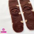 جوراب ساقدار زمستانی پشمی موهر طرح قلب‌های شطرنجی – مدل فانتزی و گرم coco&hanna 🐻