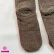 جوراب ساقدار زمستانی پشمی موهر طرح خرس کرم و نقطه‌ای قهوه‌ای coco&hanna