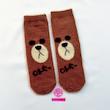 جوراب ساقدار زمستانی پشمی موهر coco&hanna طرح خرس اوکی (OK Bear) | گرم، لطیف و فانتزی 🐻