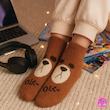 جوراب ساقدار زمستانی پشمی موهر coco&hanna طرح خرس اوکی (OK Bear) | گرم، لطیف و فانتزی 🐻