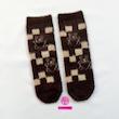 جوراب ساقدار زمستانی پشمی موهر coco&hanna طرح خرس چهارخانه کلاسیک (Checkered Teddy) | گرم، لطیف و فانتزی برای زمستان