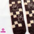 جوراب ساقدار زمستانی پشمی موهر coco&hanna طرح خرس چهارخانه کلاسیک (Checkered Teddy) | گرم، لطیف و فانتزی برای زمستان