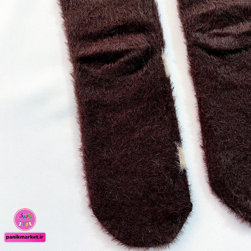 جوراب ساقدار زمستانی پشمی موهر coco&hanna طرح خرس چهارخانه کلاسیک (Checkered Teddy) | گرم، لطیف و فانتزی برای زمستان