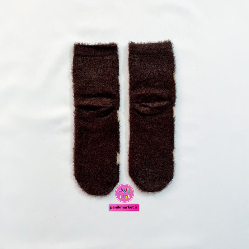 جوراب ساقدار زمستانی پشمی موهر coco&hanna طرح خرس چهارخانه کلاسیک (Checkered Teddy) | گرم، لطیف و فانتزی برای زمستان