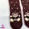 جوراب ساقدار زمستانی پشمی موهر coco&hanna طرح خرس خندان خال‌خالی (Smiley Dot Bear) | نرم، گرم و فانتزی برای روزهای سرد